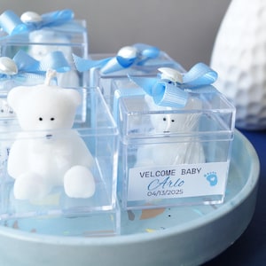 Candela orsetto - Festa di rivelazione del sesso, regalo di compleanno per neonati, bomboniere per baby shower, regalo per neonati, regalo personalizzato, ricordo della festa