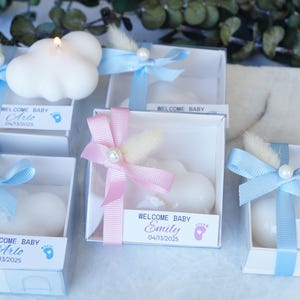 Baby Shower Candle Favors, Cloud Shaped Candle, Bulk Baby Shower Gifts for Guests, Personalized Baptism Gifts, Welcome Baby Shower Favors