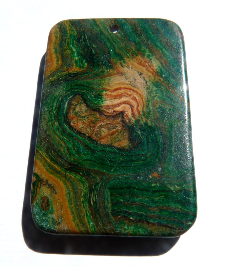 Gemstone Pendant Sea Sediment Bead Sea Sediment Pendant Blue Pendant Green Pendant Jasper Bead Gemstone Bead Focal Bead Jasper Focal Bead