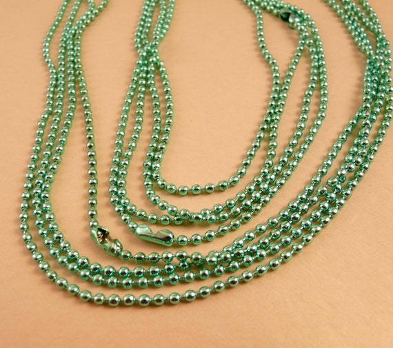 Ball Chains Green Chains Metal Chains Destash Beads Metal Etsy