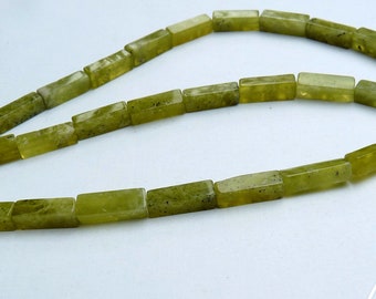 Gemstone Beads Jade Beads Green Beads Lemon Jade Beads Destash Beads Green Tube Beads Strand Beads