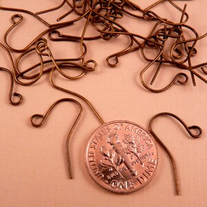 Brass Earwires Antique Brass Fishhook Earwires Brass Findings Earring Findings Metal Findings image 2