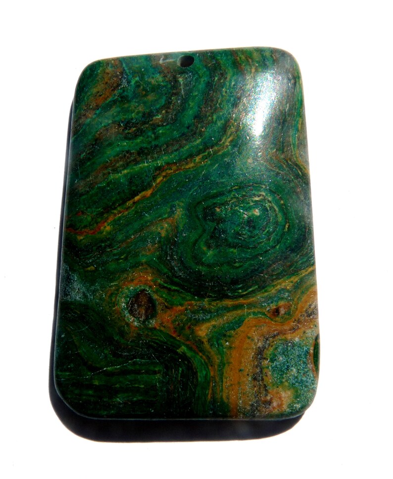 Gemstone Pendant Sea Sediment Bead Sea Sediment Pendant Blue Pendant Green Pendant Jasper Bead Gemstone Bead Focal Bead Jasper Focal Bead