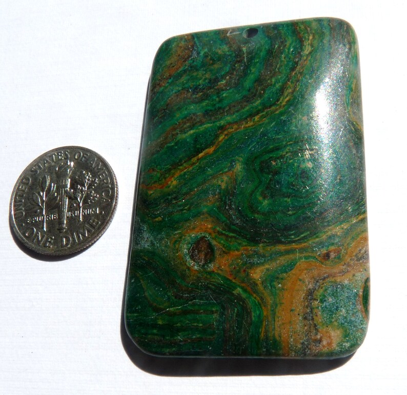 Gemstone Pendant Sea Sediment Bead Sea Sediment Pendant Blue Pendant Green Pendant Jasper Bead Gemstone Bead Focal Bead Jasper Focal Bead