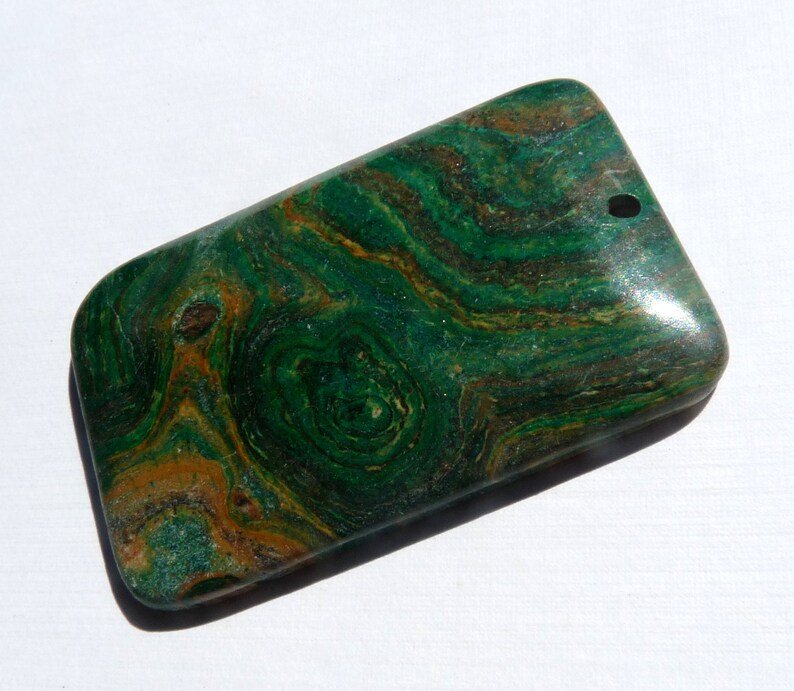 Gemstone Pendant Sea Sediment Bead Sea Sediment Pendant Blue Pendant Green Pendant Jasper Bead Gemstone Bead Focal Bead Jasper Focal Bead