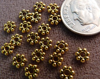 Gold Spacers Daisy Spacers 100 4mm Gold Findings Gold Beads Gold Spacers Metal Beads