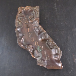 Tray CALIFORNIA Souvenir Pictorial 1930s Copper Bronze over Spelter