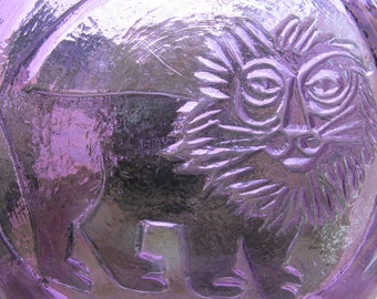 Lion Glass Art 1960s MCM Midcentury Bennington Style