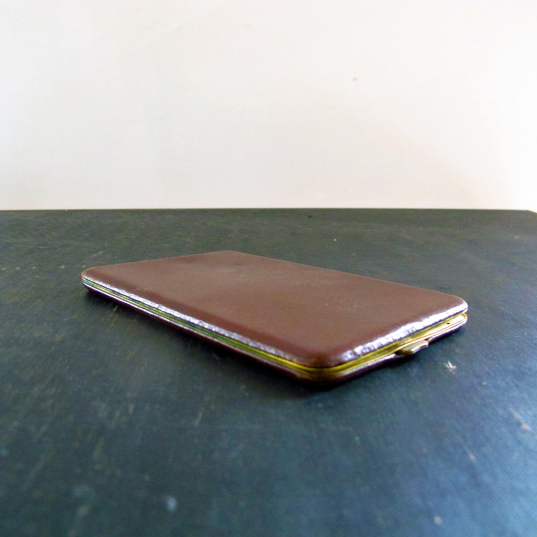 Rumpp Wallet Case Wallet 1930s Rumpp Leather Brass Mechanism Monogrammed CW Interior ...
