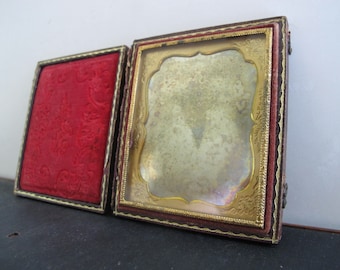 アンティーク ダゲレオタイプ、1800 年代中期、アンブロタイプ、ティン