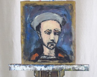 Oil on Canvas Sailor Portrait in the manner of Georges Rouault, c. 1950