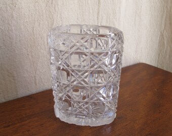 American Brilliant Cut Glass cigar holder, very rare form, c. 1880 1890 vintage antique