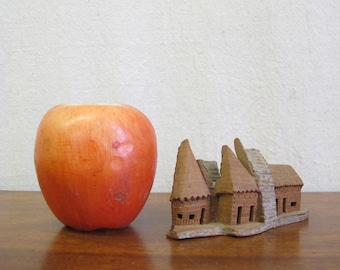 Antique Miniature Cork Model Town Streetscape c. 1920s 1930s