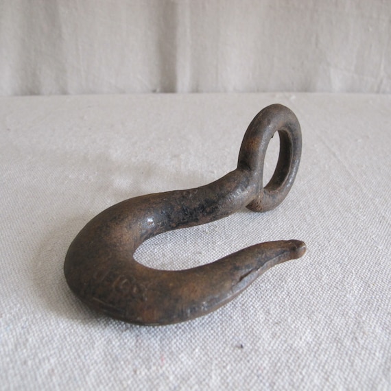 Large Cast Iron Hook, Nautical/industrial Paperweight Vintage