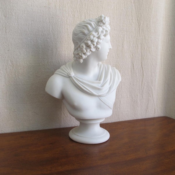 Apollo Belvedere Parian Grand Tour bust, c. 1860, Antique Victorian