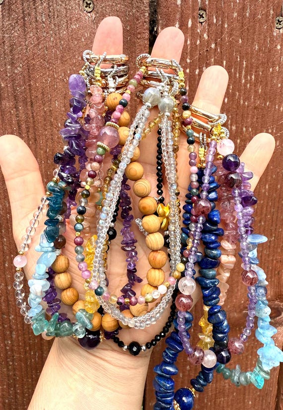 Handmade Crystal Beaded Phone Chain | Colorful Wrist Strap