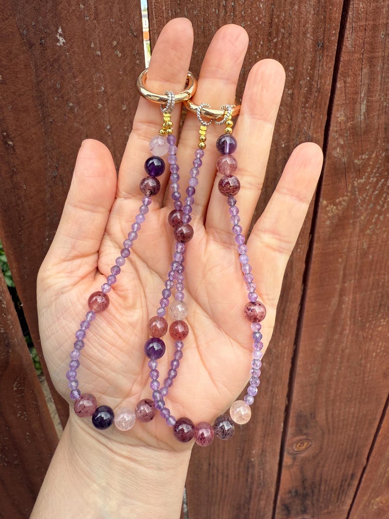 Amethyst with Strawberry Quartz