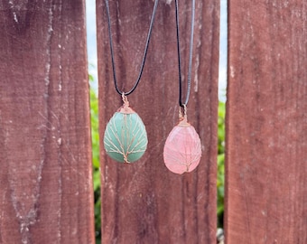 Handmade Crystal Necklace || Copper Tree of Life || Jewelry