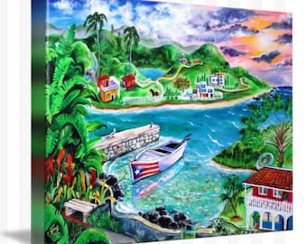 Isla Del Encanto, Heart of the Island - Puerto Rico Art by Galina's,