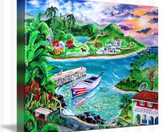 Isla Del Encanto, Heart of the Island - Puerto Rico Art by Galina's,