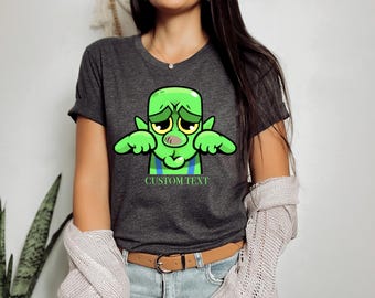 Funny Clash Royale Shirt, Cartoon Green Goblin Graphic Tee, Cash Goblin T-Shirt, Funny Boohoo Emote Graphic Tee, Gamer T-Shirt