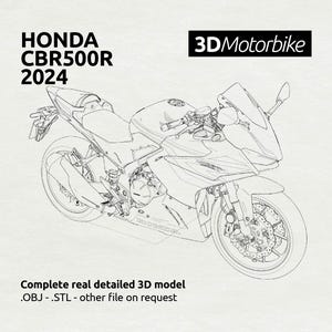 Honda CBR500R 2024 - OBJ STL 3D model file