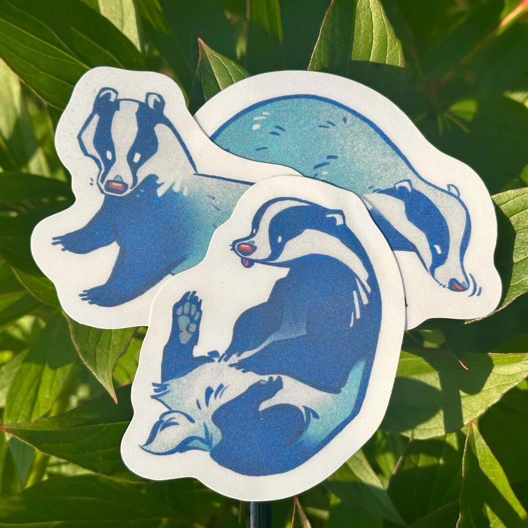 Badger Illustration Sticker Pack, Waterproof Vinyl Stickers - Etsy