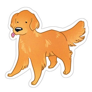 Golden Retriever Aufkleber - Guter Hund Haustier Matt Vinyl Aufkleber - Süßer Hund Wasserflasche Aufkleber Derp Hunde - Hündchen Aufkleber Wasserdichter Aufkleber