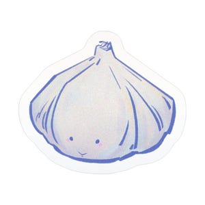 Sticker ail joyeux, stickers végétariens scintillants pour gastronomes, art culinaire mignon, stickers cuisine, autocollant en vinyle imperméable nourriture et boisson pour chef cuisinier