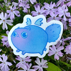 Sticker Flying Cat, hoofd leeg huisdier, Derpy Cat, Chubby Angel Kitty, Fairy Cats, schattige sprankelende doodle-stickers of sticker mat vinyl
