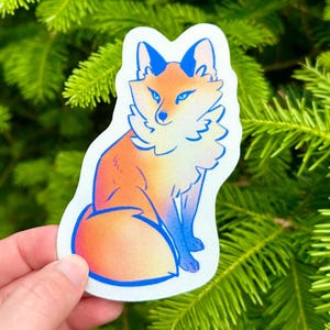 Fox Sticker, Big Red Fox Stickers, Cute Foxes, Forest Wildlife Decal,Sparkly or Matte Waterproof Vinyl Sticker