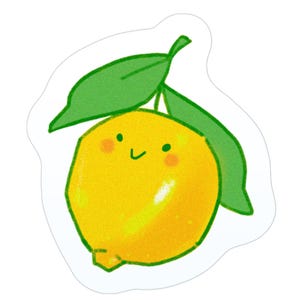 Adesivo scintillante al limone Meyer, adesivi agli agrumi, adesivi per la cottura, carina arte culinaria, adesivi per libri di ricette, adesivo in vinile impermeabile