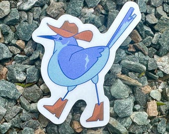 Bird Cowboy Sticker: Western Rodeo Laptop Decal