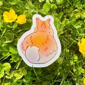 Pegatina de conejito, calcomanía con ilustración de conejo lindo, pegatinas de animales, vinilo mate o purpurina brillante