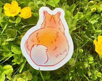 Bunny Sticker, Laminated Rabbit Vinyl Decal, Sparkle or Matte