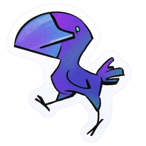 Crow Sticker Creepy Cute, Pastel Goth Stickers, Raven Crow, Gothic Ravens Poe, Corvid, Bird Stickers Sparkly or Matte Waterproof Vinyl Stick