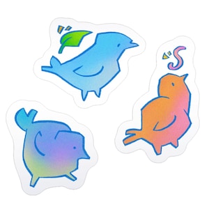 Paquete de pegatinas de pájaros, arte de pájaros tiernos, ilustración de pájaro madrugador, pegatinas para diario, juego de pegatinas de vinilo impermeables, pegatinas de pájaros con bocetos