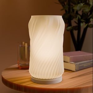 Lampe de table minimaliste moderne - Éclairage LED de bureau ou de table de chevet - Lampe de table avec motif en spirale