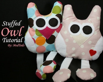 DIY ぬいぐるみフクロウのチュートリアル PDF 即時ダウンロード 印刷可能なパターン
