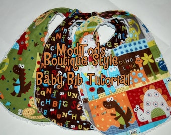 TUTORIAL Baby Bib PDF Pattern Tutorial Quality Boutique Style Bibs. Instant Download.