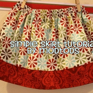 Skirt TUTORIAL Simple Skirt PDF Pattern for Girls and Toddlers Sizes 18 ...