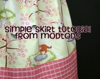 Skirt TUTORIAL Simple Skirt PDF Pattern for Girls and Toddlers sizes 18-24months to girls 8. Christmas. Boutique Style.