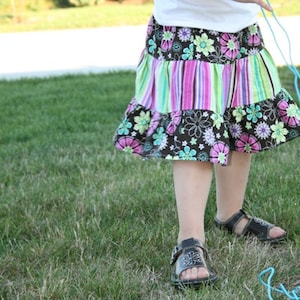 TUTORIAL Twirl Skirt PDF Pattern for Girls and Baby sizes 3-6months to youth 12. Instant Download. image 1