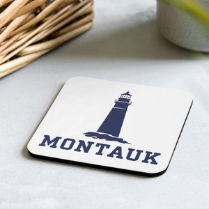 Montauk Lighthouse Cork-Back Coaster | Montauk Photo | Long Island NY | East Hampton | Montauk Map | Hamptons Gift