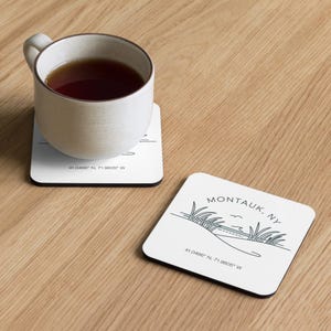 Montauk Coordinates Coaster | Montauk NY | Montauk Photo | Long Island New York | The Hamptons | Minimalist