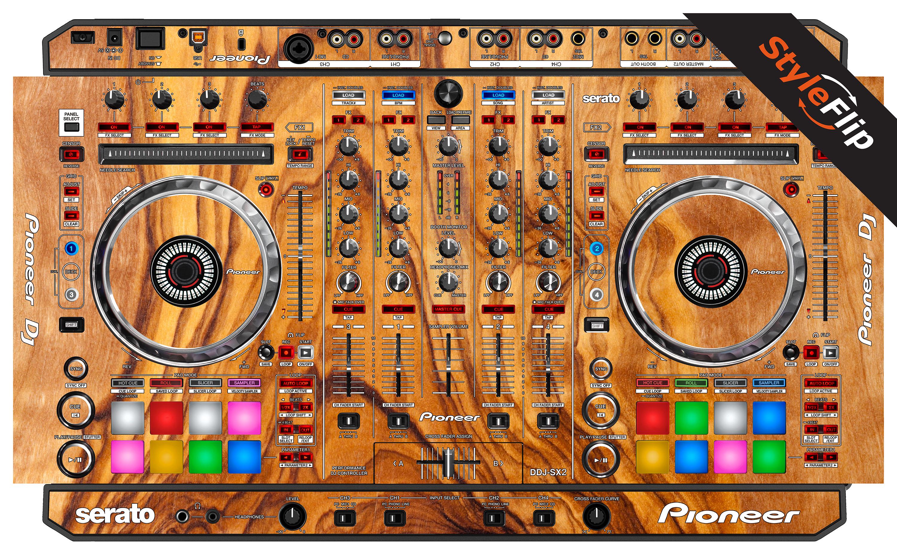 Pioneer DDJ-SX2 Skins | 7 Wood Designs | Protective Decal Pioneer DDJ-SX2 Skins | 7 Wood Designs | Protective Decal