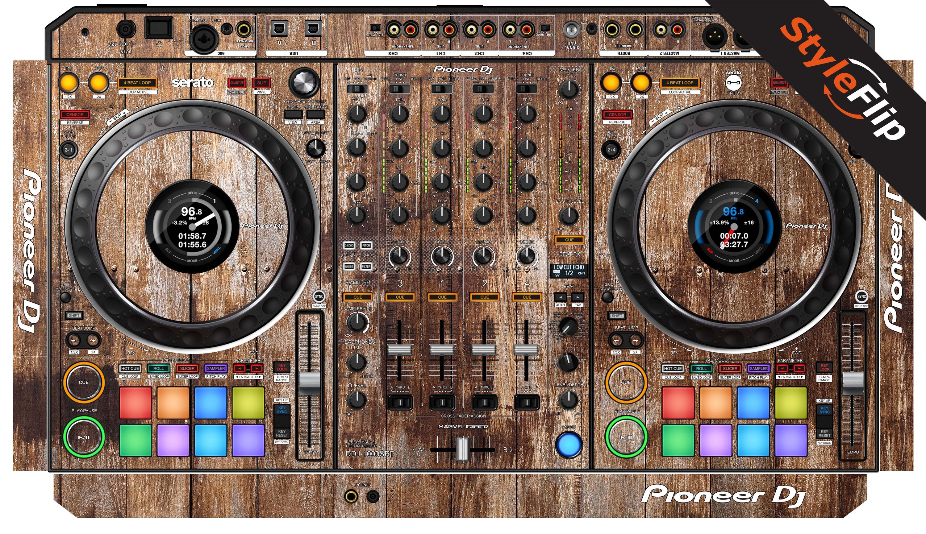 Pioneer DDJ-1000 SRT Skins | 7 Wood Designs | Protective Decal