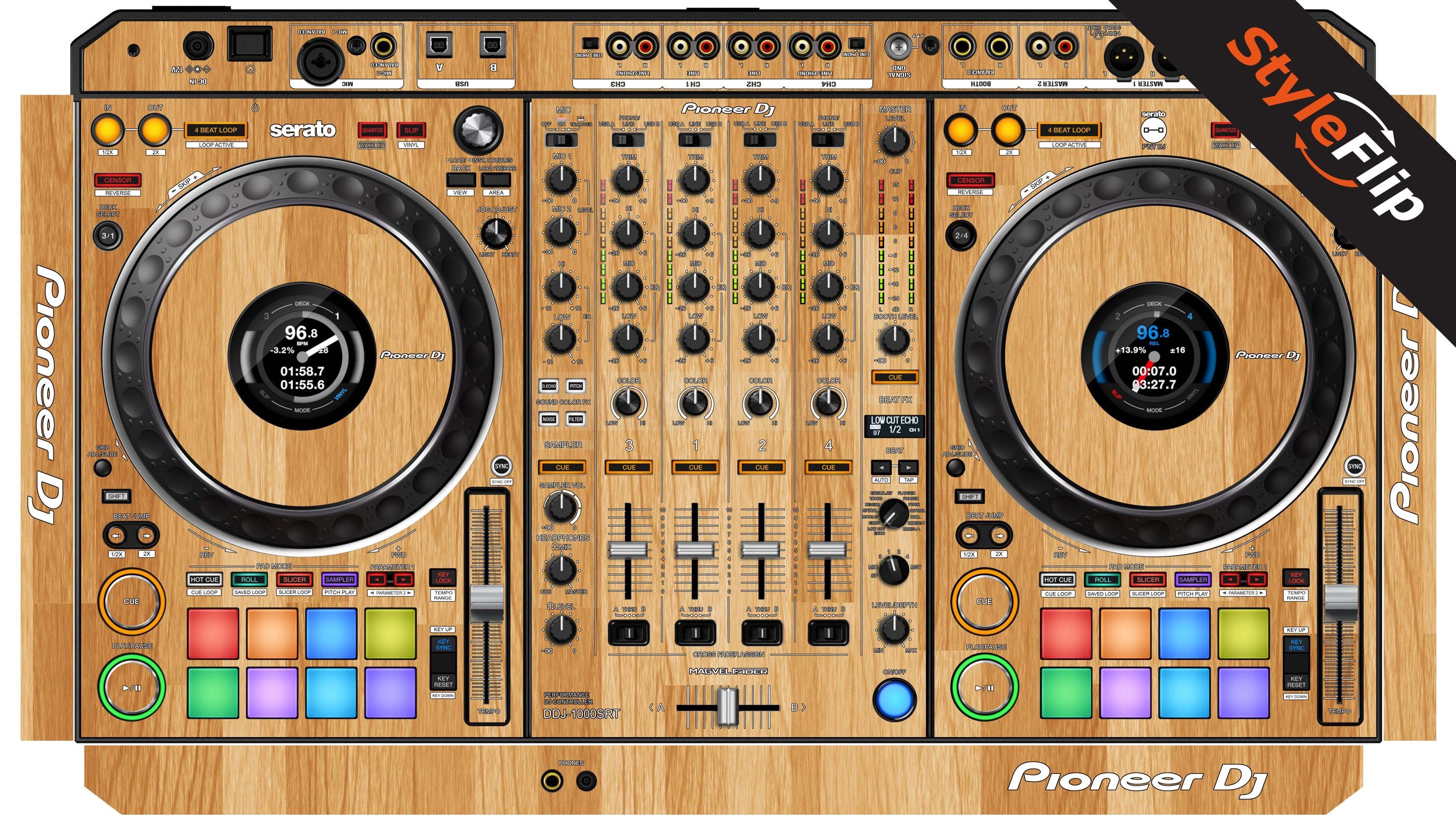 Pioneer DDJ-1000 SRT Skins | 7 Wood Designs | Protective Decal