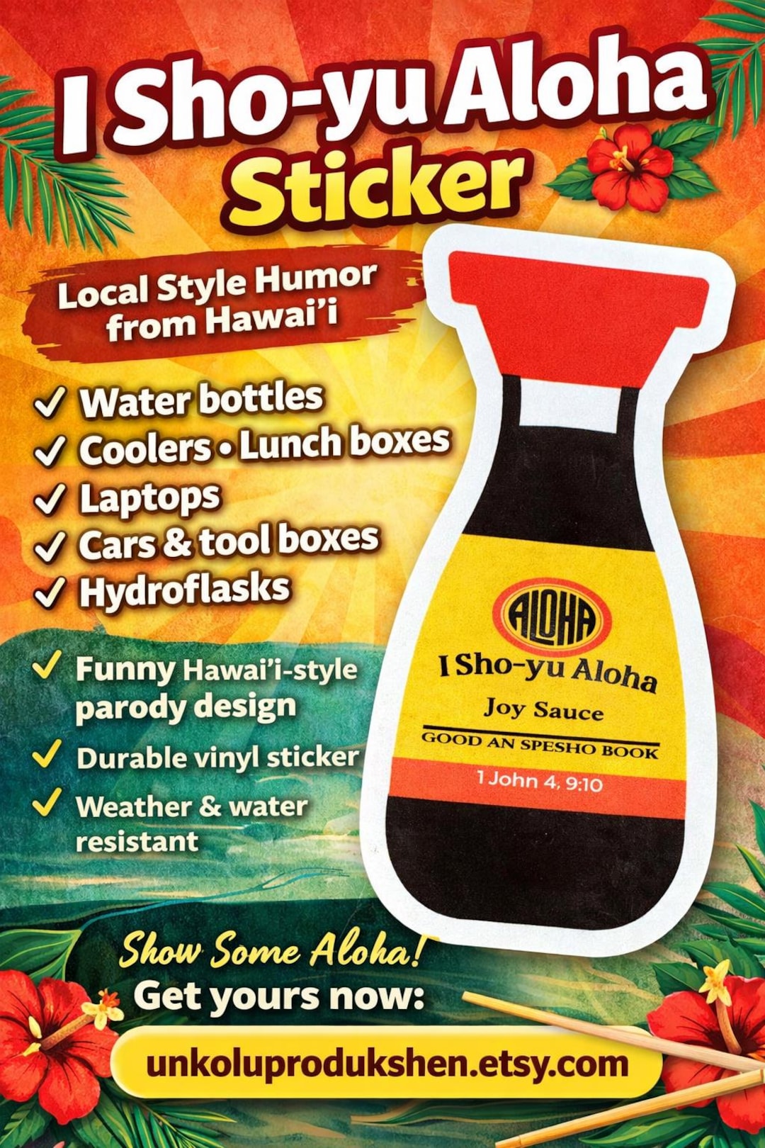 I Sho-yu Aloha (new Bottle Design) - Etsy