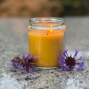 100% Pure Beeswax Candle – 8oz Handmade Natural Candle | Non-Toxic | Air-Purifying | Cozy Gift Idea
